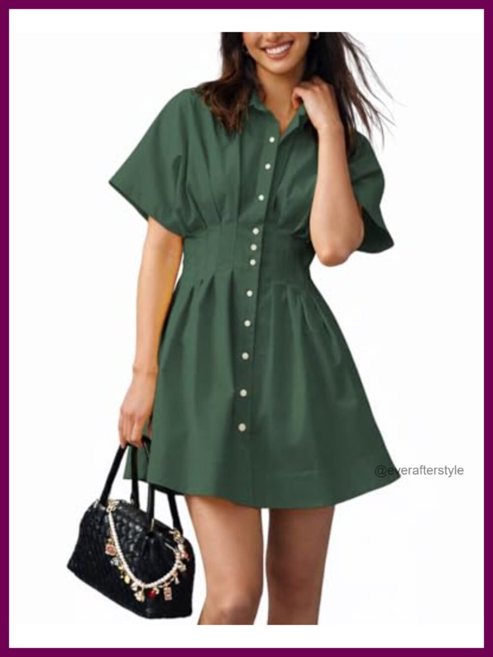 Velvet Mini Shirt Dress Button Down Short Sleeve Collared